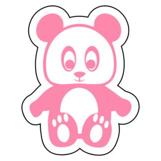 Hugging Panda Sticker (Pink)